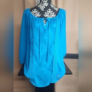AB STUDIO XL Sheer Blouse